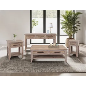 White Teak End Table