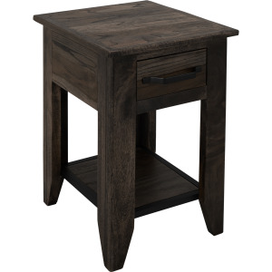 Dark Teak Chairside Table