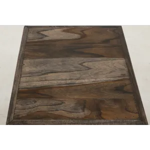 Dark Teak Chairside Table