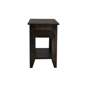 Dark Teak Chairside Table