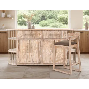White Balam Upholstered Barstool