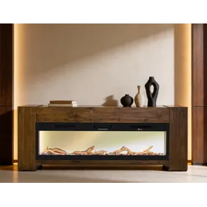 Natural Teca Console for Fire Place