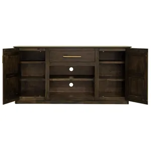 Dark Mezquite TV Stand for Fire Place