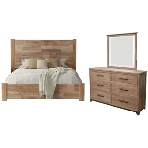 Queen Bed, Dresser, &amp; Mirror