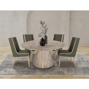 White Balam 5 PC Round Dining Set