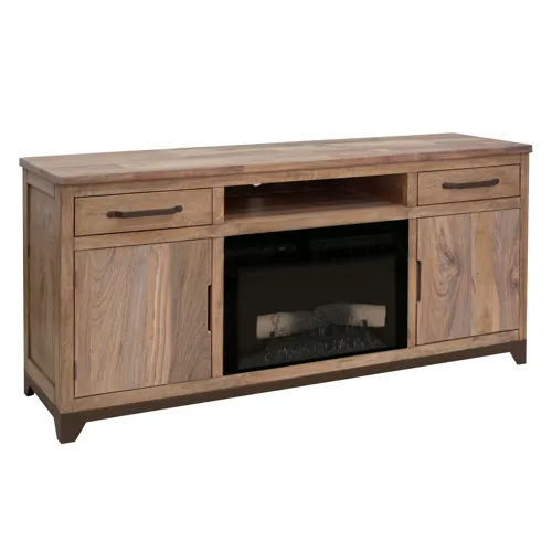 Natural Parota Electric Fireplace