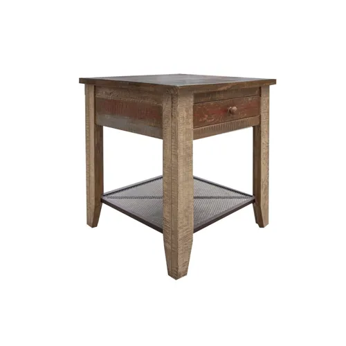 Antique Multicolor End Table