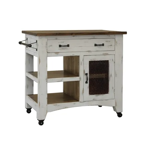 Pueblo White Kitchen Island