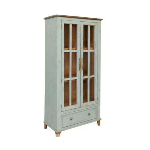 Toscana 1 Drawer 2 Glass Doors Cabinet