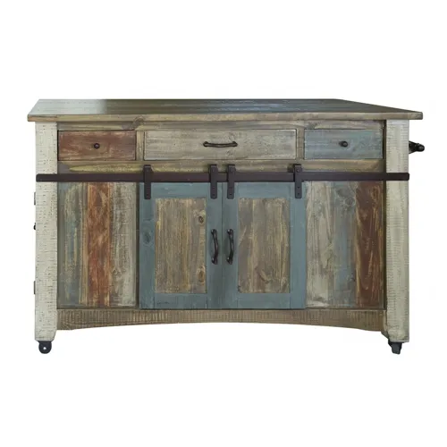 Antique Multicolor Kitchen Island