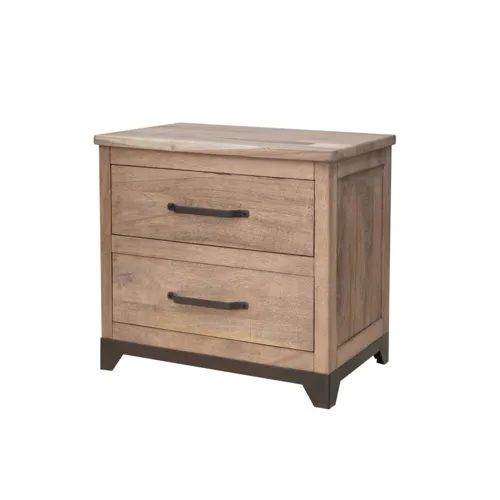 Natural Parota Night Stand w/2 Drawers