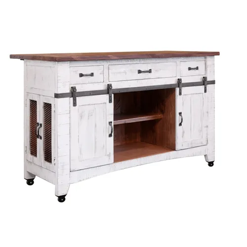 Pueblo White Kitchen Island