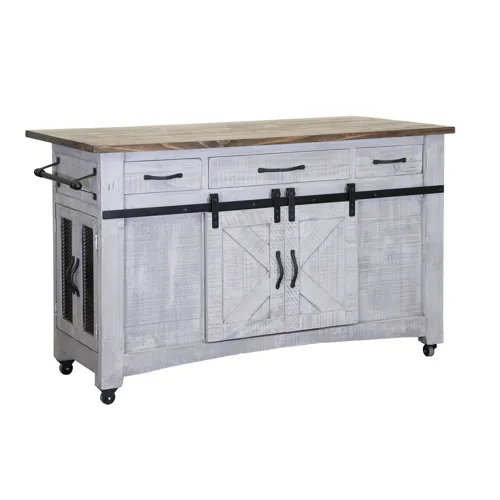 Pueblo Gray Kitchen Island