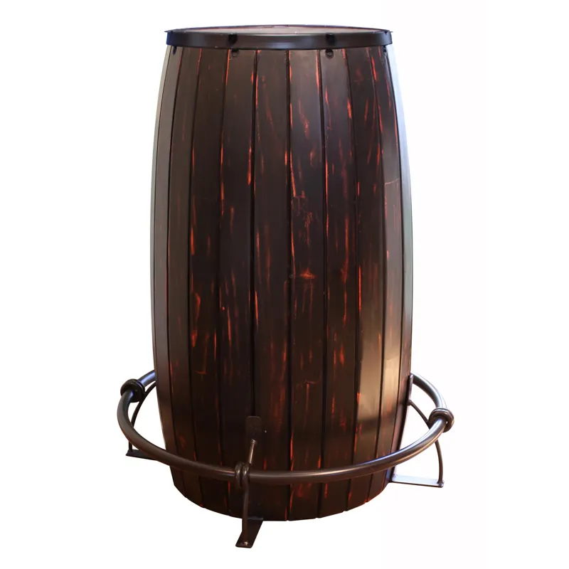 Antique Multicolor Antique Bistro Table Barrel Design