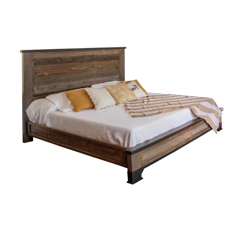 Antique Gray Queen Bed
