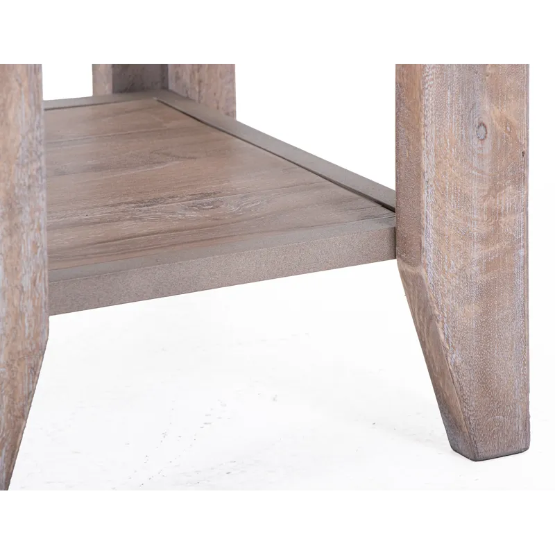 White Teak End Table