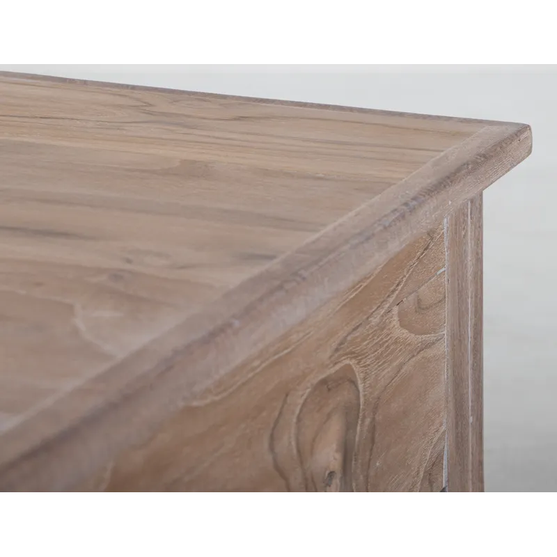 White Teak End Table