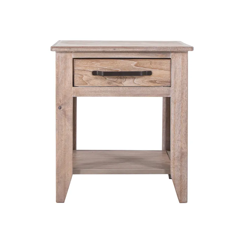 White Teak End Table