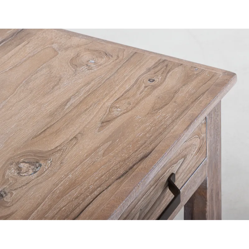 White Teak End Table