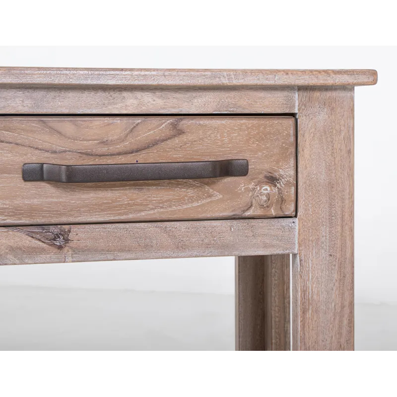 White Teak End Table