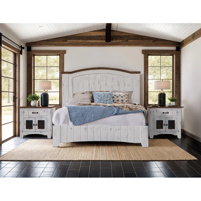 Pueblo White Queen Bed