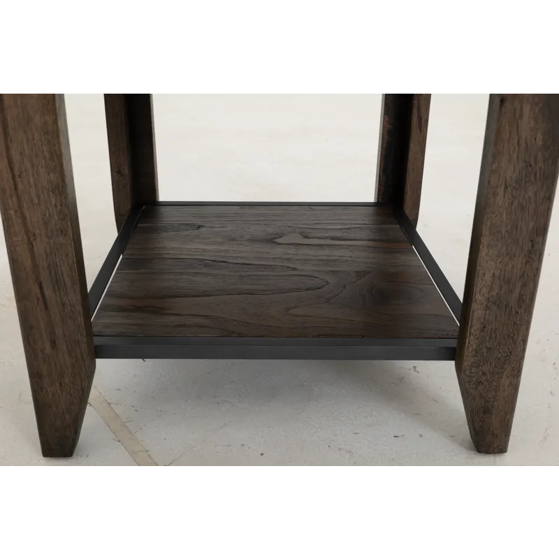 Dark Teak Chairside Table