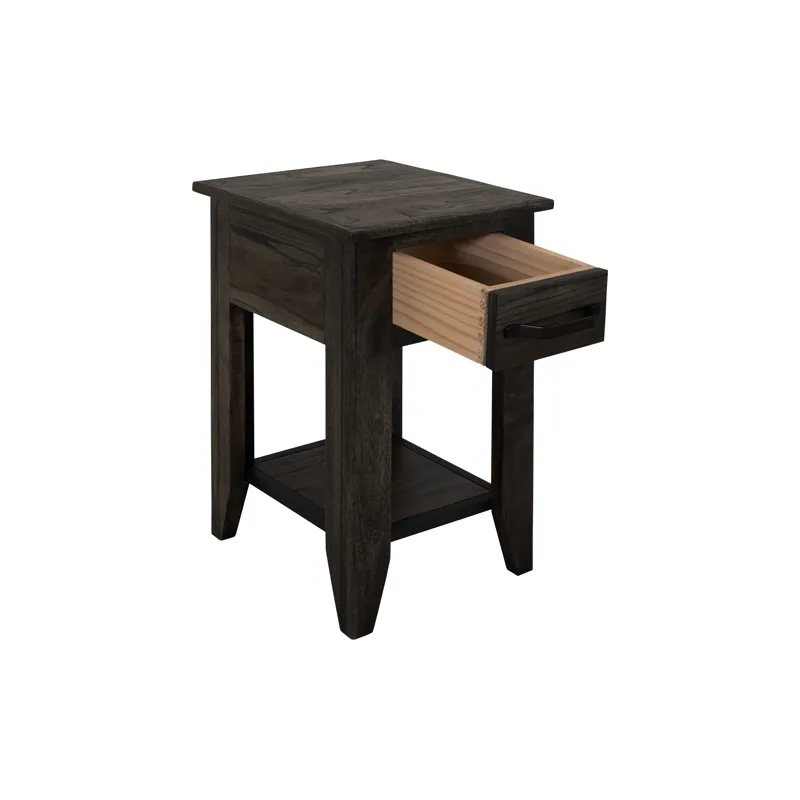 Dark Teak Chairside Table