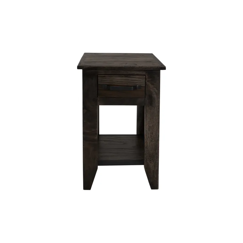 Dark Teak Chairside Table