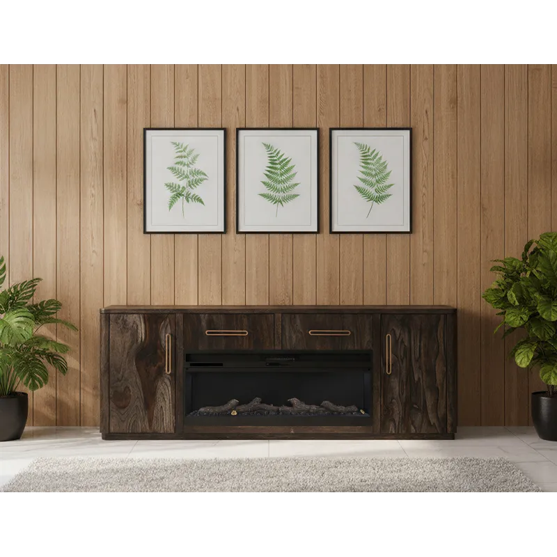 Black Balam TV Stand for Fire Place