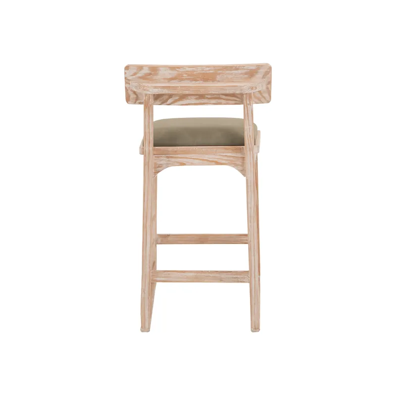 White Balam Upholstered Barstool