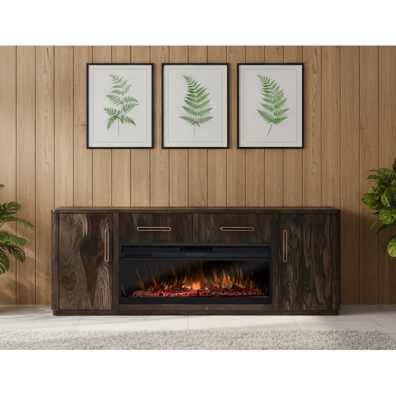 Black Balam TV Stand for Fire Place