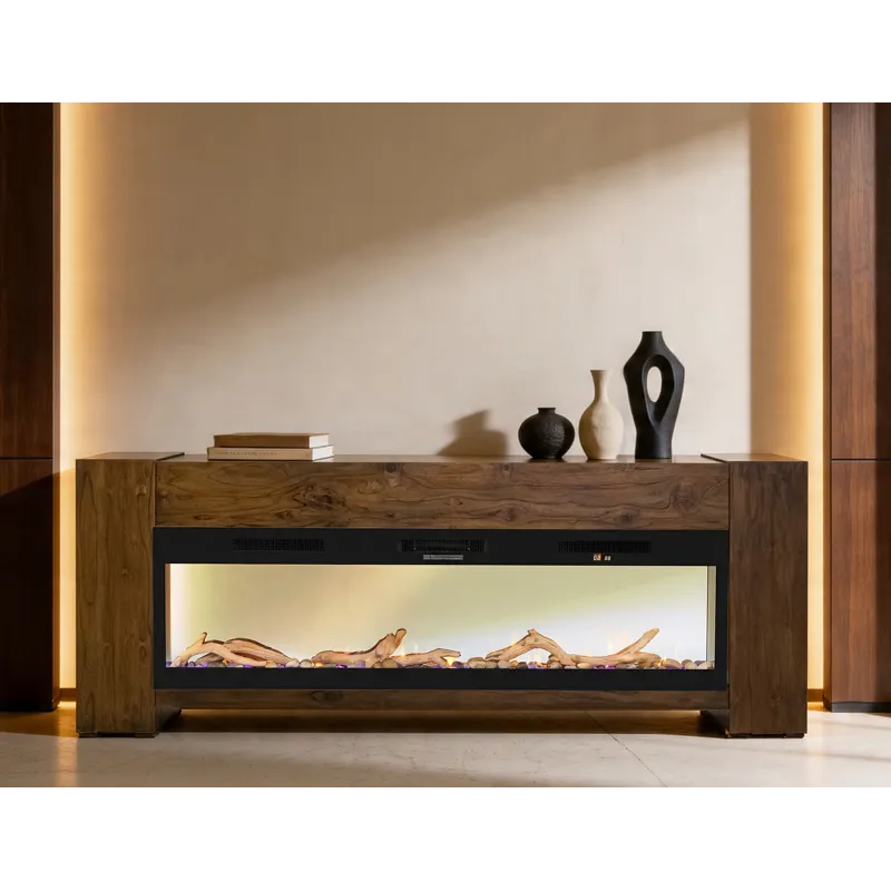 Natural Teca Console for Fire Place