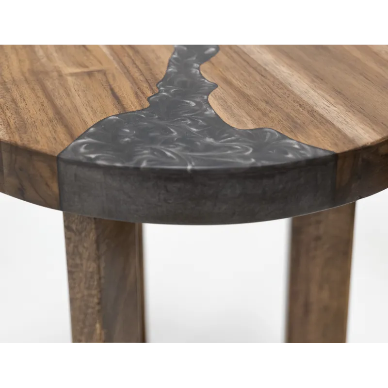Silver Chairside Table