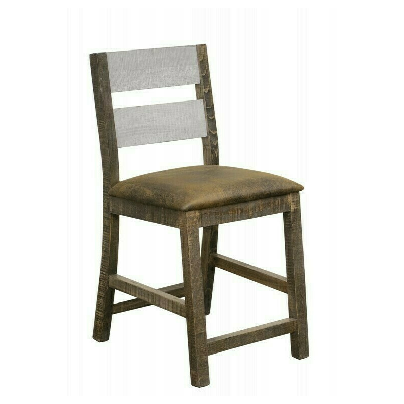 Pueblo Gray 7 PC Counter Height Dining Set IFD3401CTBBA+TP+BST24x6 by