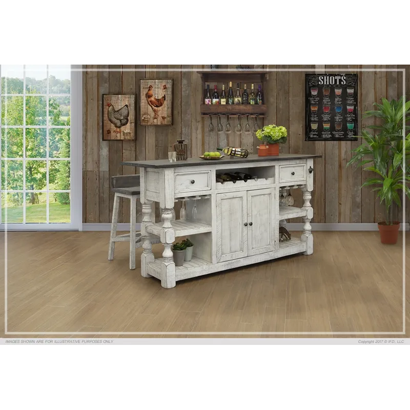 Stone Bar &amp; 2 Stools