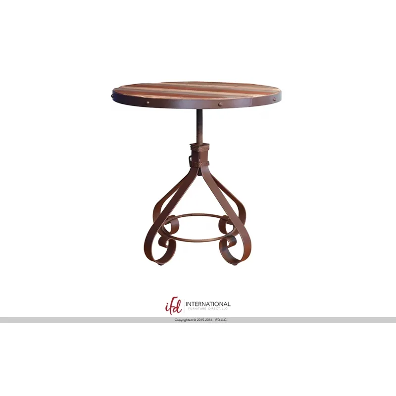 Bistro Table Base w/Footrest, White color & Barrel shape
