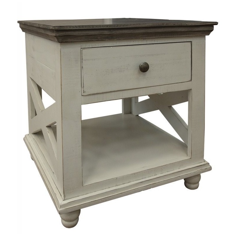Florence Ivory End Table IFD4601ENDIV by International Furniture Direct