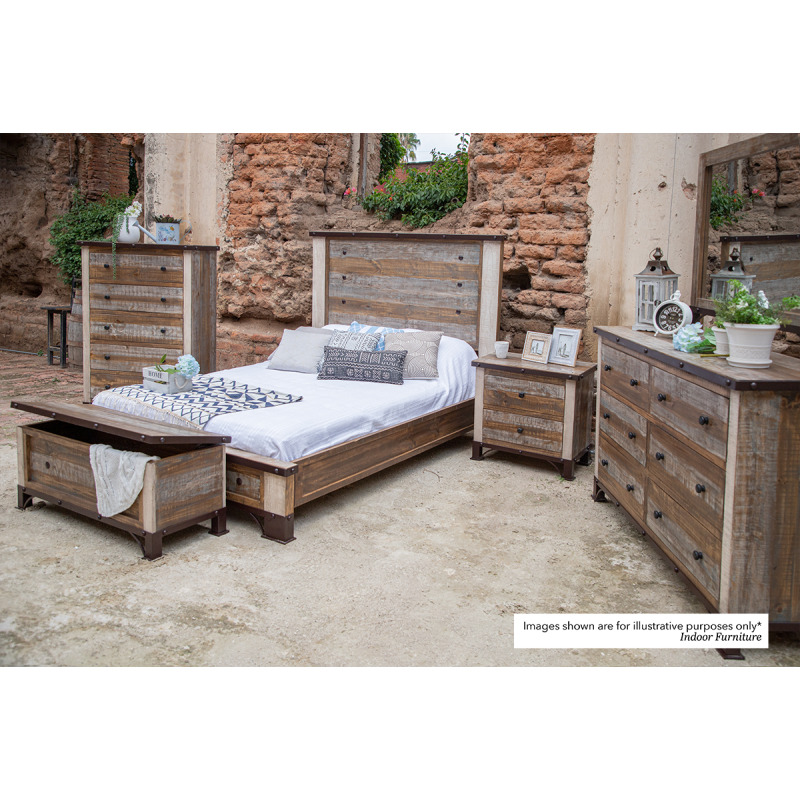 Antique Multicolor King Bed NIS421303310 by International Furniture