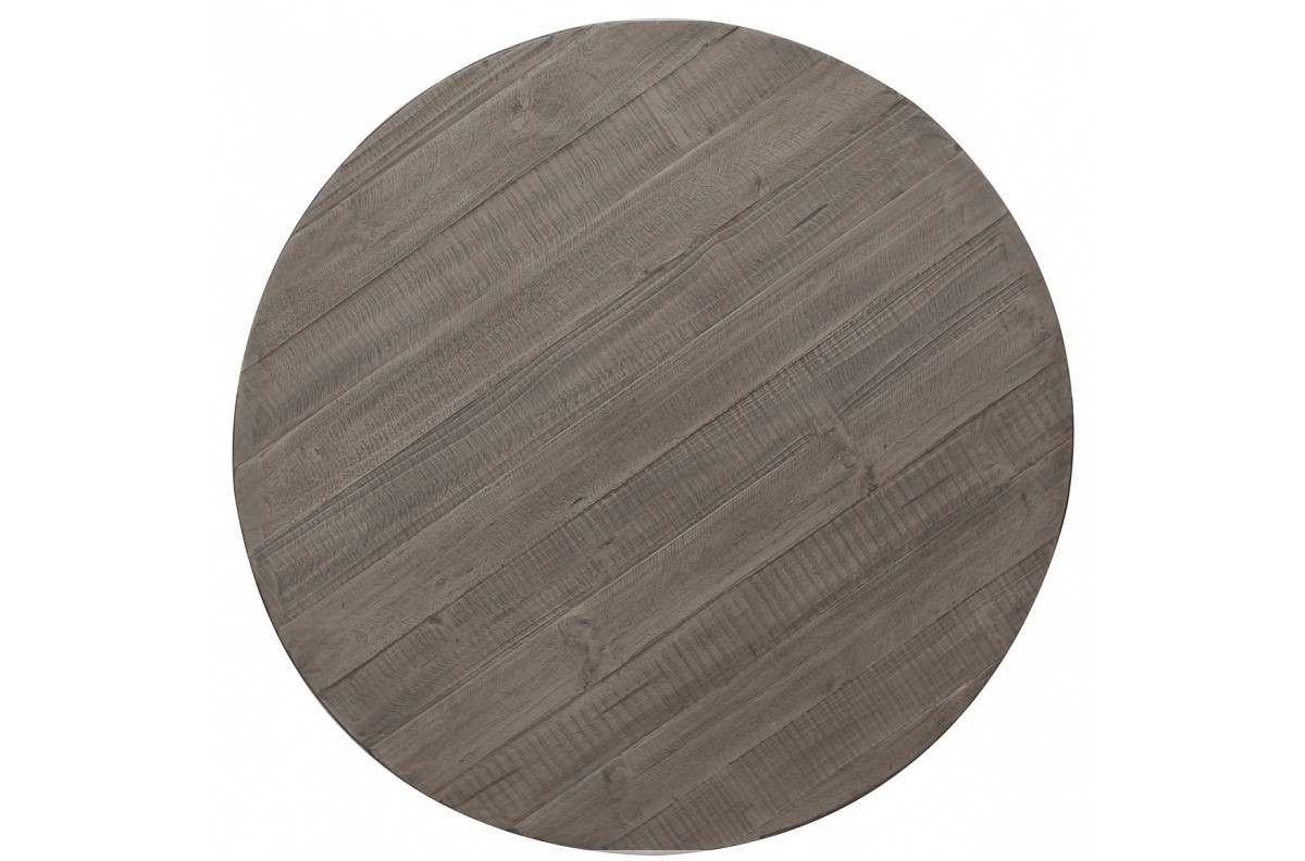 Round Table Top w/ Stone Finish + Table Base Ivory Finish 12113940