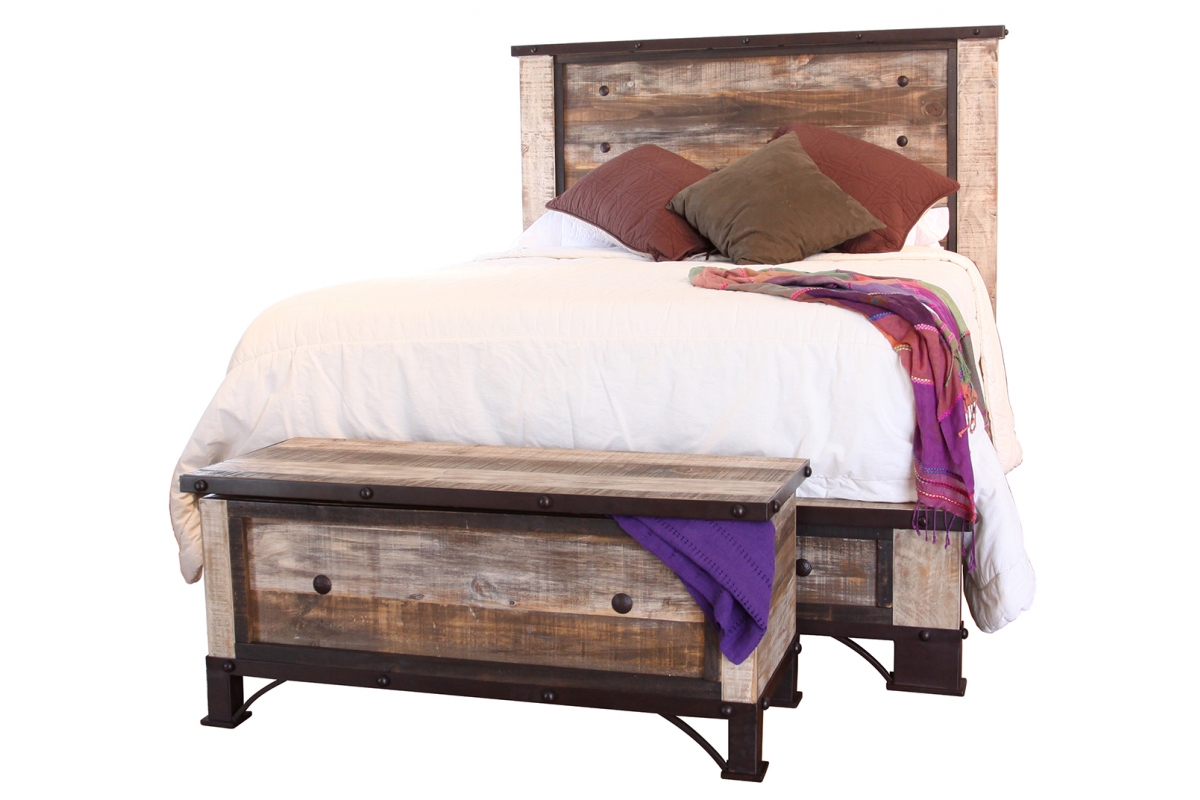Antique Multicolor Queen Bed IFD966BEDQ by International Furniture