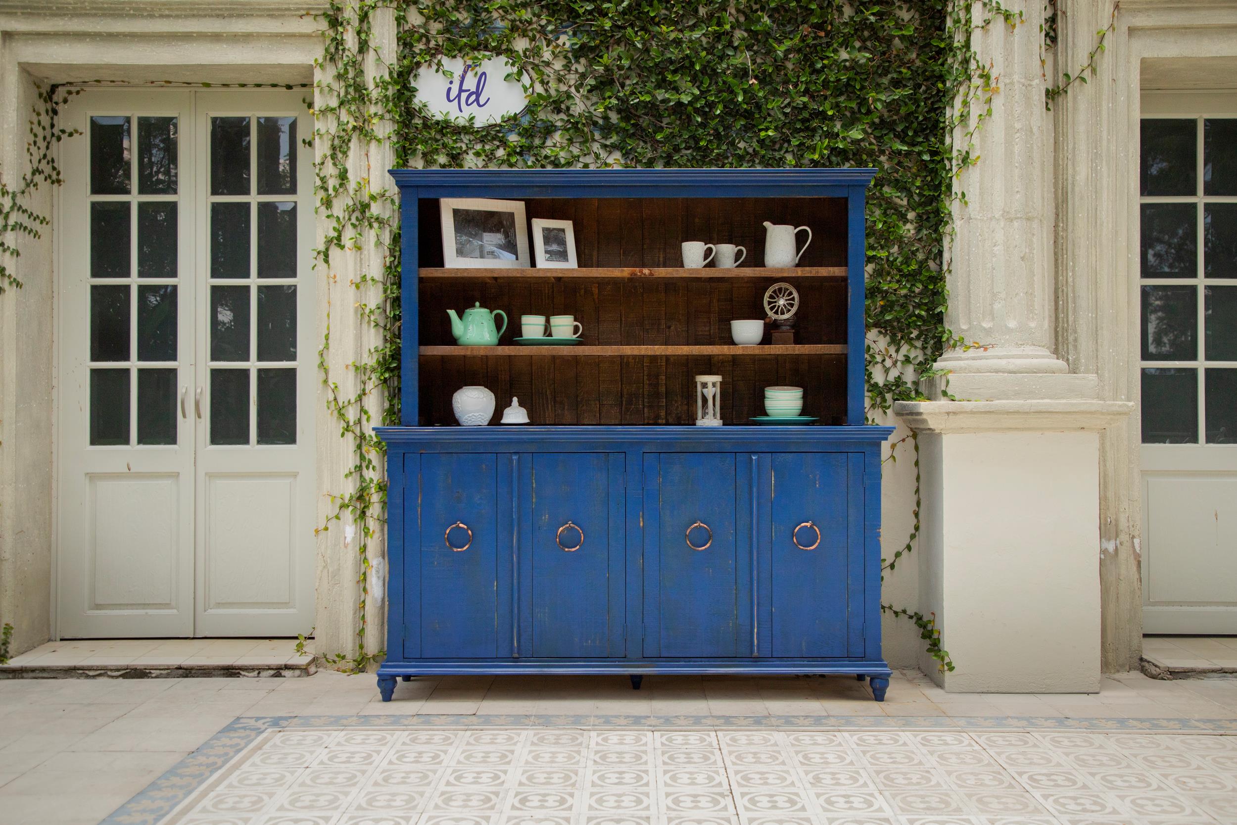 Capri Console With Hutch Blue IFD990BL by International Furniture