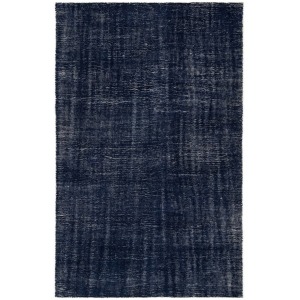 Rebecca Limon Indoor/ Outdoor Solid Blue/ White Area Rug