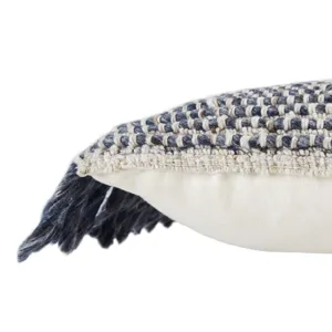 Angora Honaz Textured Navy/ Ivory Poly Lumbar Pillow