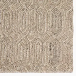 Asos Chaise Handmade Geometric Beige Area Rug (5'X8')