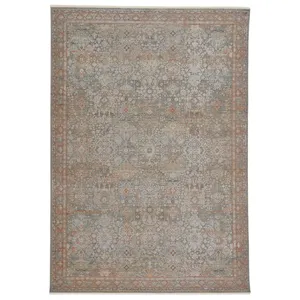 Astaria Hartlin Oriental Blue/ Orange Area Rug (5'X8')