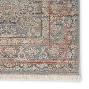 Astaria Hartlin Oriental Blue/ Orange Area Rug (5'X8')