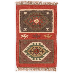 Bedouin Amman Handmade Geometric Red/ Gold Area Rug