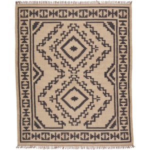 Bedouin Jaima Handmade Tribal Beige/ Black Area Rug