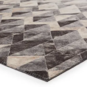 Borderland Carrizo Handmade Geometric Gray/ Cream Area Rug (5'X8')