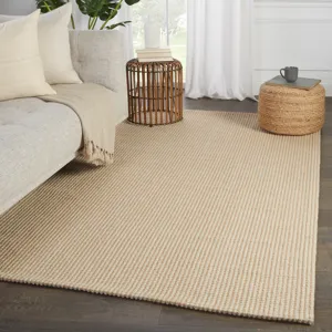 Bombay Mahana Natural Trellis Light Gray/ Beige Area Rug (10'X14')
